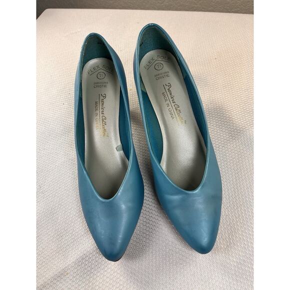 Shoes - Vintage 1990’s Talons Premier Collections‎ Flex Sole Blue Heels Sz 7.5